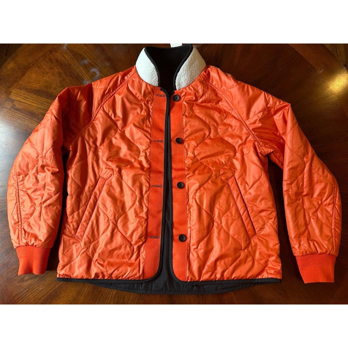 Rag Bone Men`s Austin Reversible Liner Orange Black Jacket L Retail