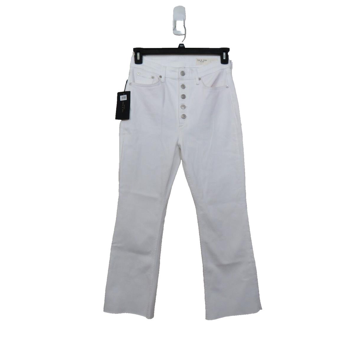 Rag Bone Size 28 Casey High Rise Ankle Flare White Stretch Jeans