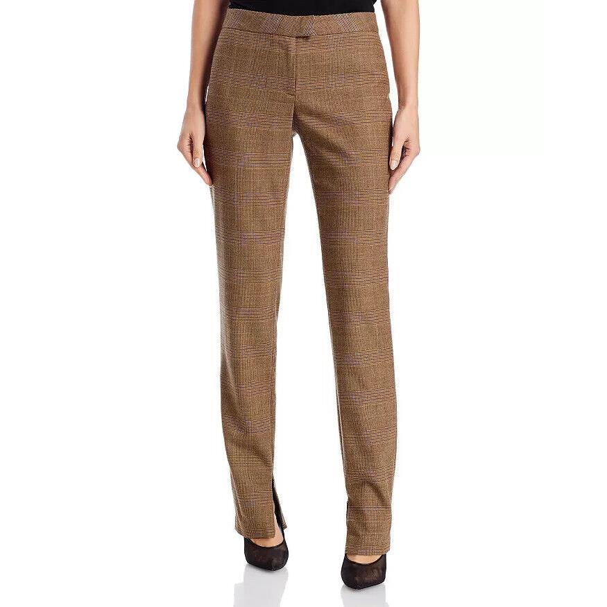 Rag Bone Rebecca Glen Plaid Pants Women`s 2 Beige Wool Blend Zip Hook Bar