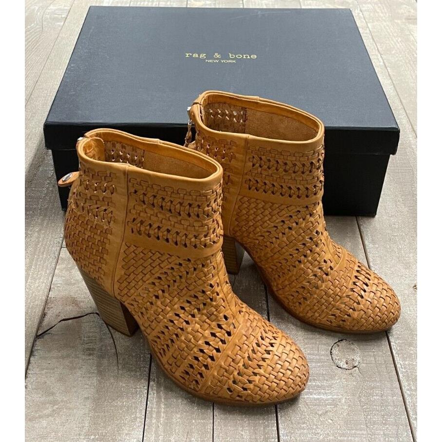 Rag Bone Classic Newbury Booties In Natural Woven Size: 35 US 5