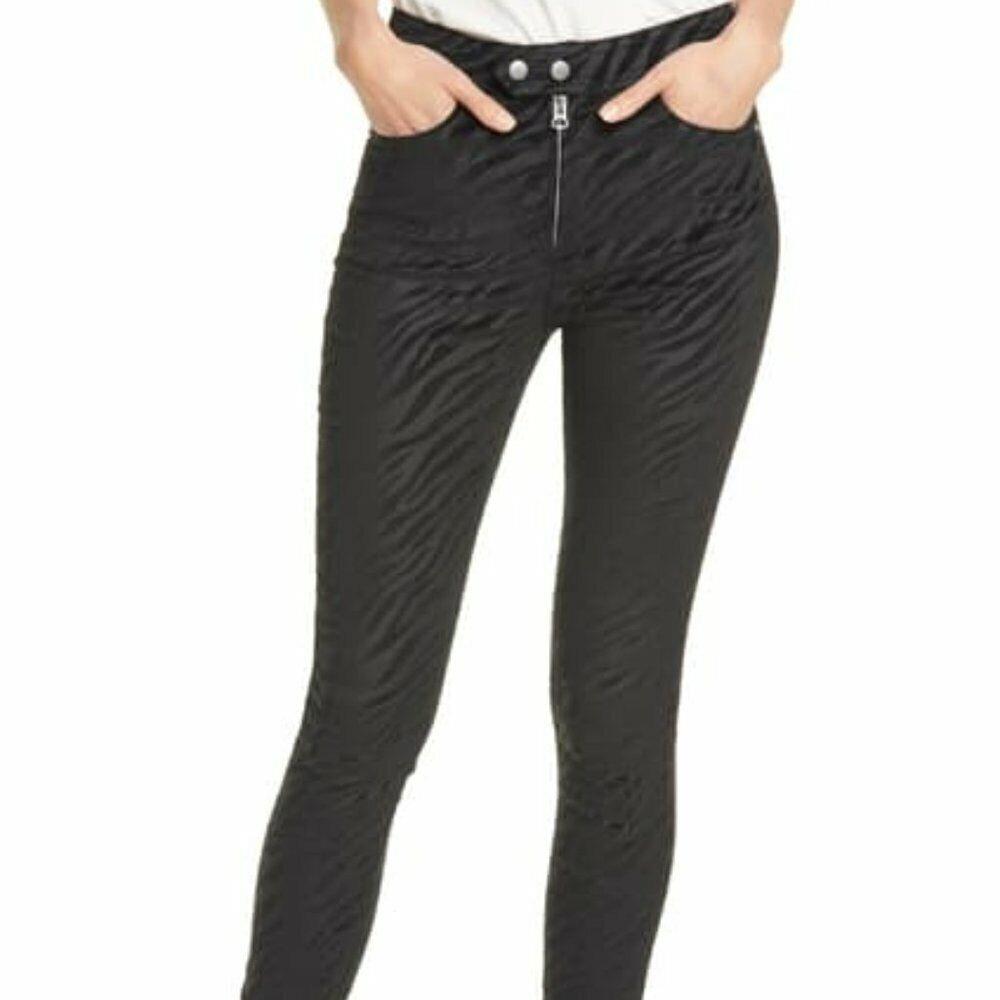 Rag Bone Black Zebra High Waist Ankle Jeans sz 26