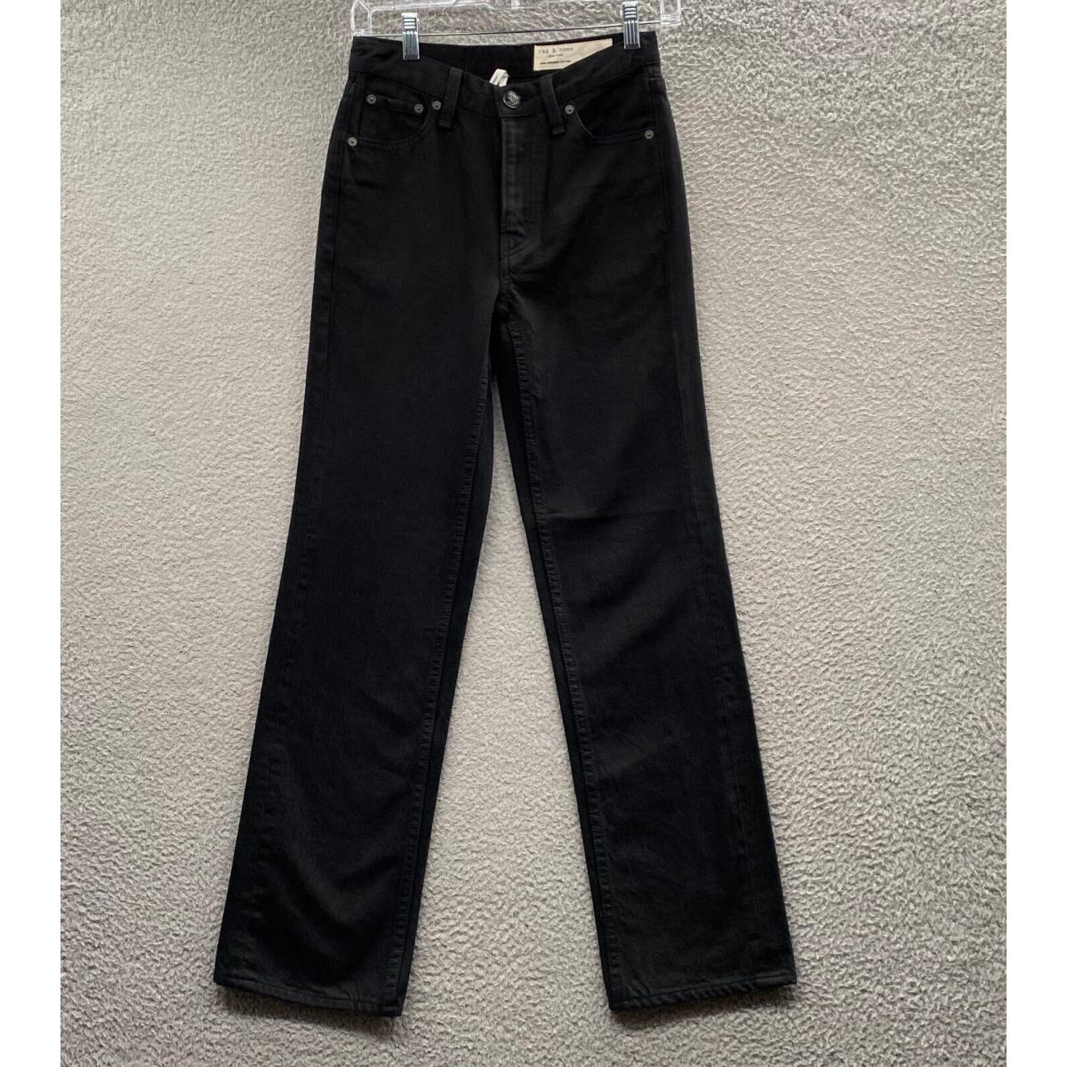 Rag Bone Jeans Womens 23 Black High Rise Maya Straight Leg Denim Actual 24x29