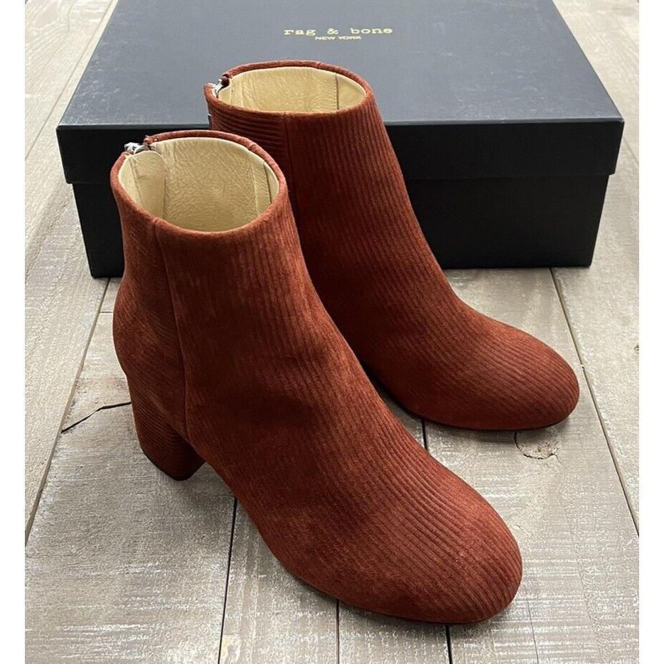 Rag Bone Drea Boot In Rust Suede Corduroy Size: 36 US 6