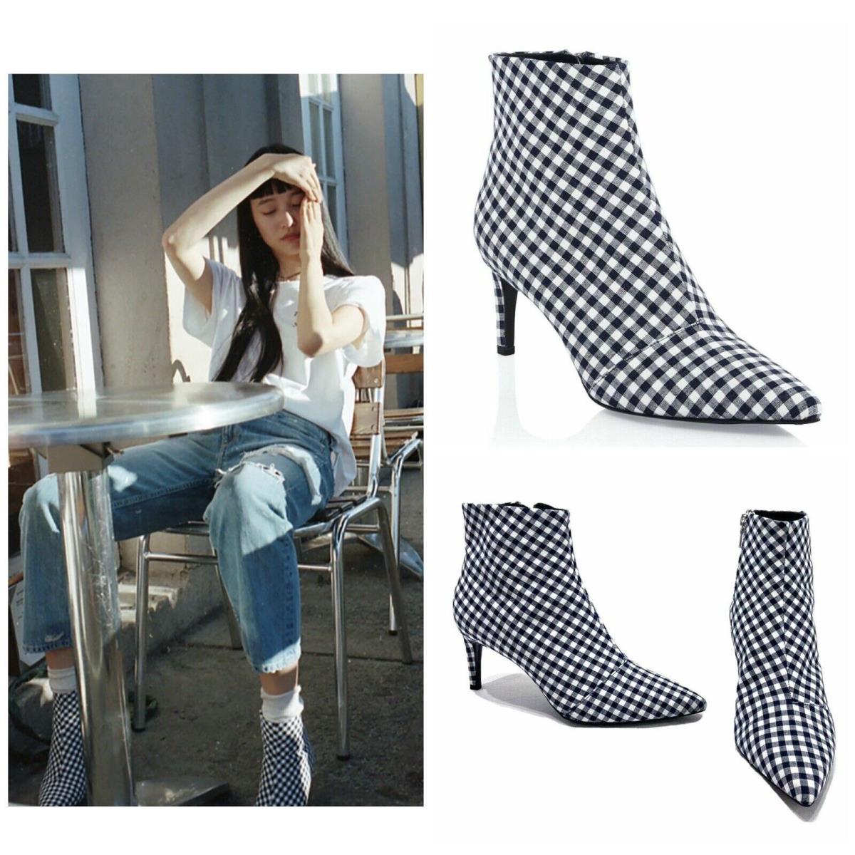 Rag Bone Beha Booties In Navy Gingham Size: 38.5 US 8.5