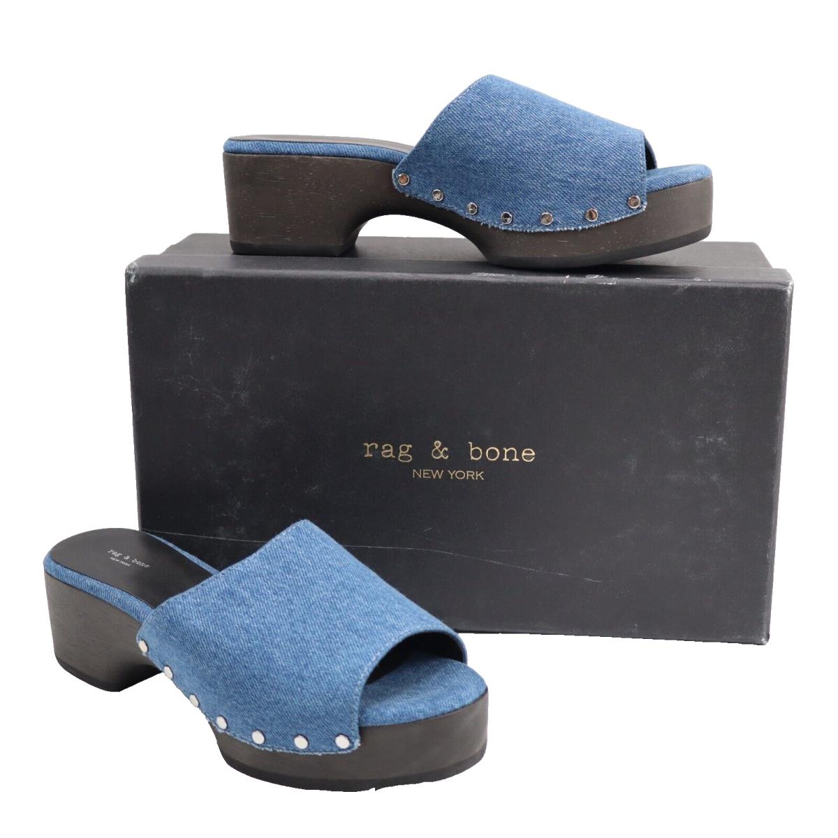 Rag Bone Mara Platform Slide Sandal Denim 7US/37EU Ships Now