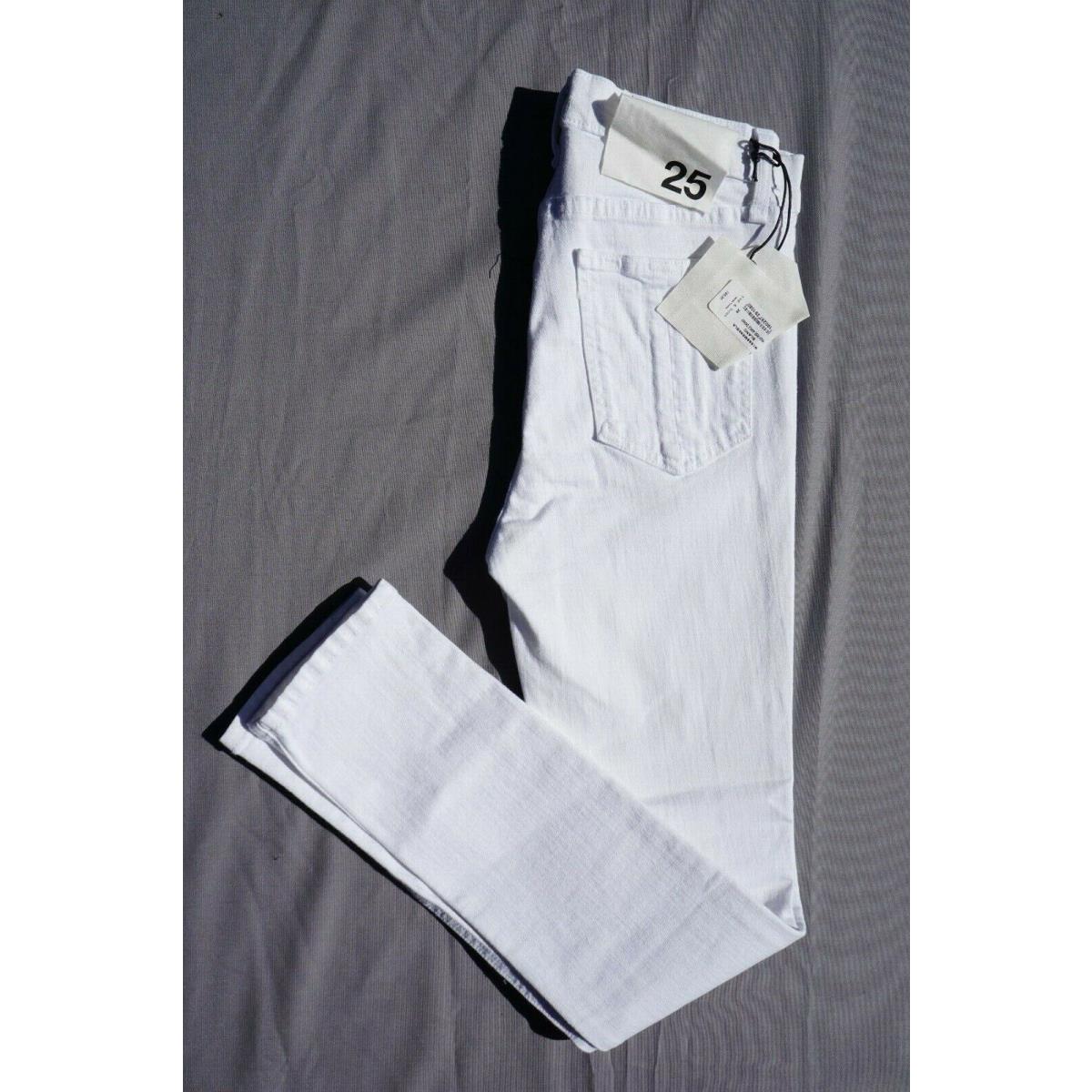 Rag Bone High Rise Ankle Skinny Jeans. White Women`s Size 25