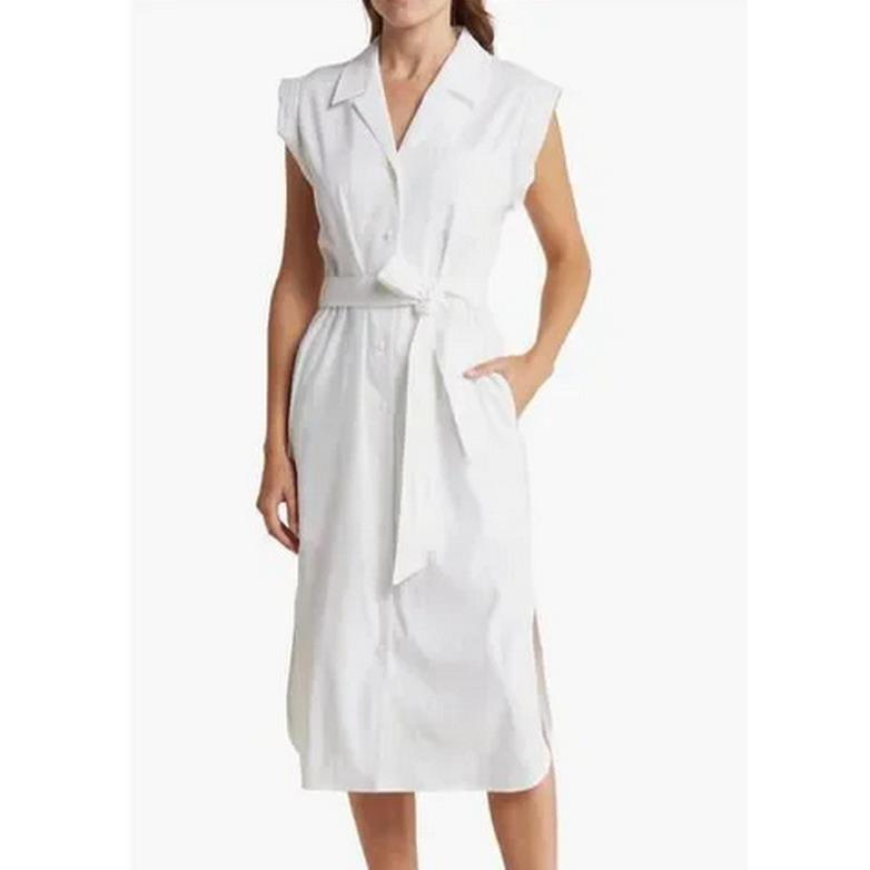 Rag Bone Helena Linen Blend Shirtdress White 2