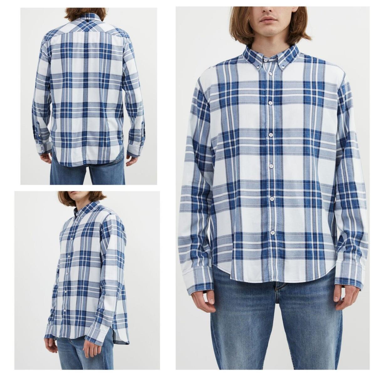 Rag Bone Fit 2 Plaid Tomlin Indigo Plaid Size: Large