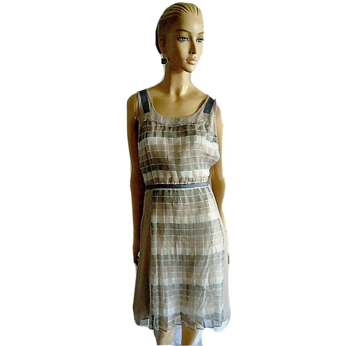 Rag Bone Gretchen Beige Silk Sleeveless Asymmetrical Dress Size 8