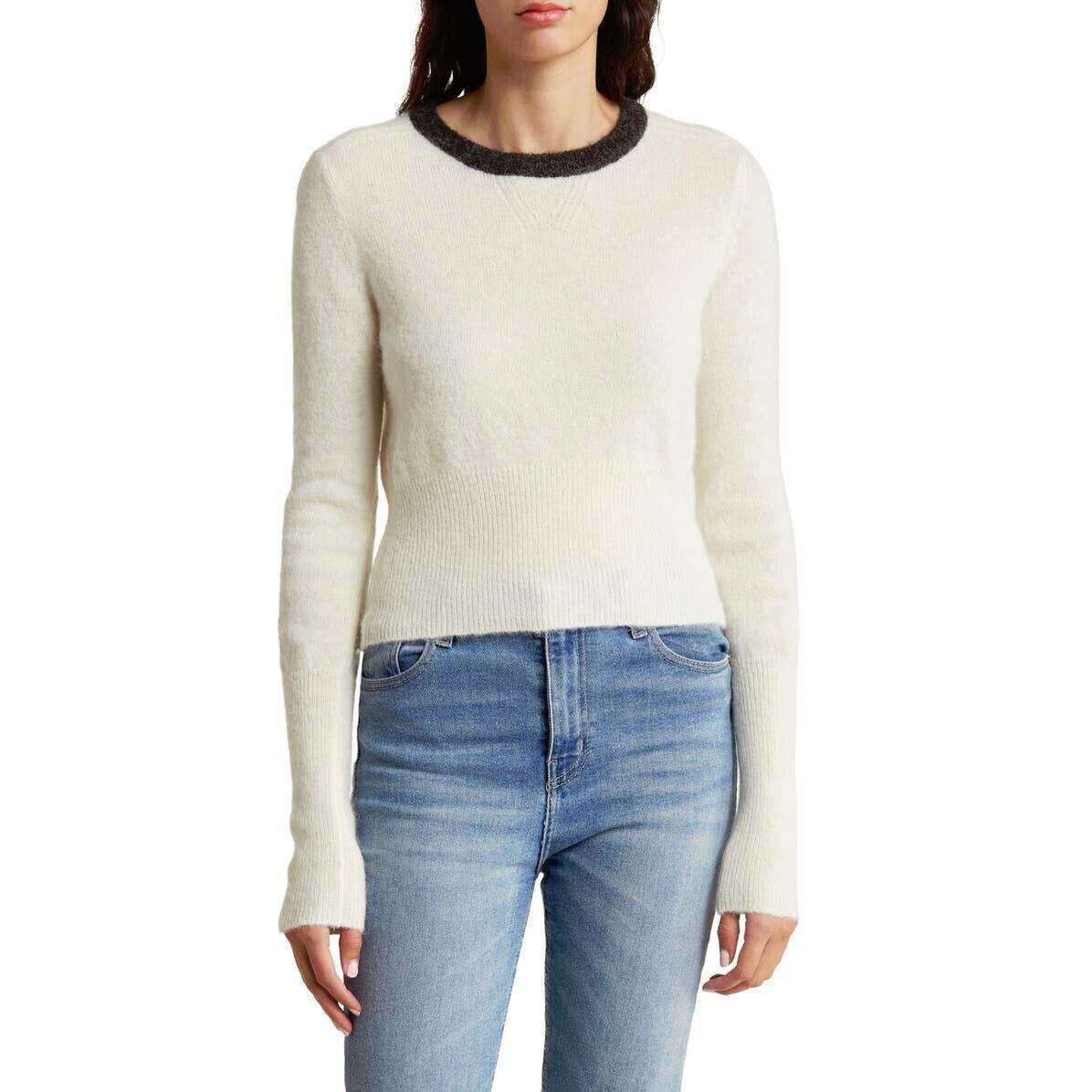 Rag Bone Lindsay Alpaca Blend Crewneck Sweater Ivory XS