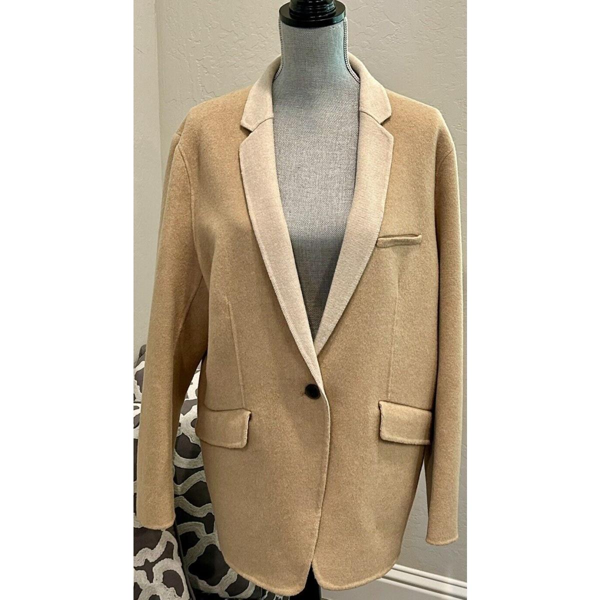 Rag Bone Margot Blazer Camel Size 16 Wool Button Front Jacket