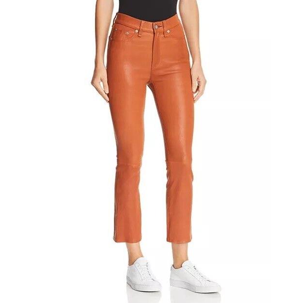 Rag Bone Dry Henna Hana Leather Pants Size: 24