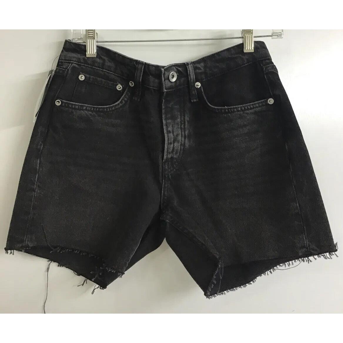 Rag and Bone Rosa 5 Inseam Mid Rise Shorts Black Short Size 25