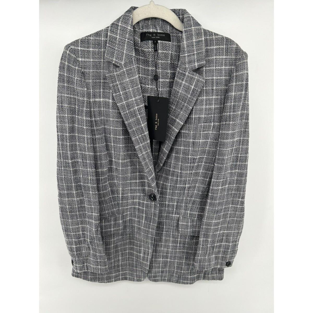 Rag Bone Deconstructed Check Blazer Size: 2