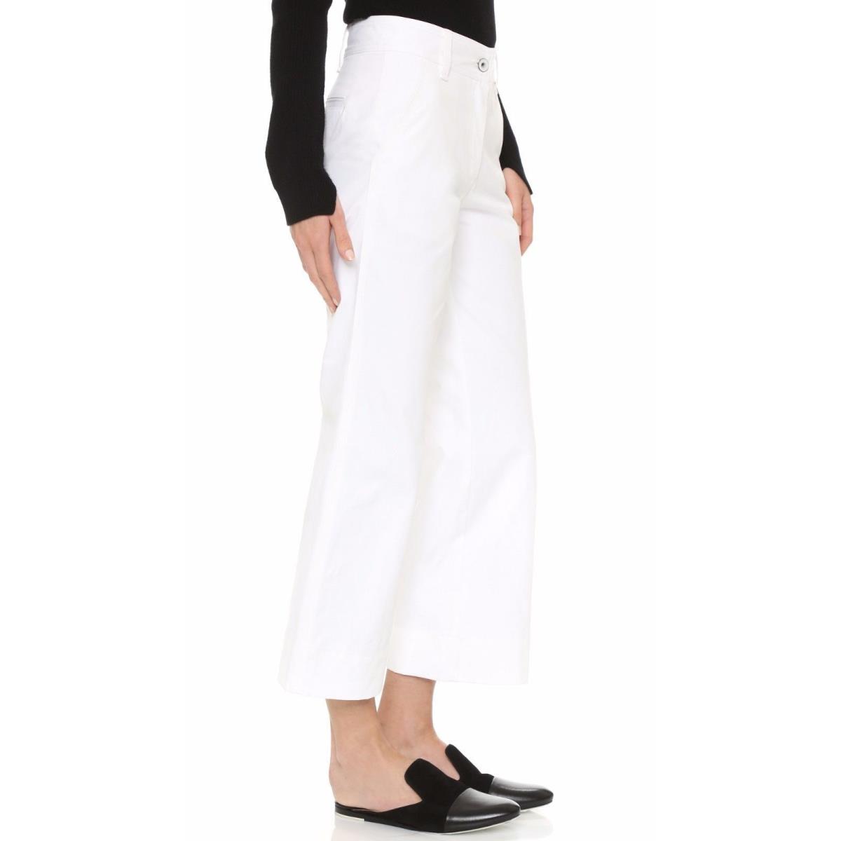 Rag Bone Fey White Cotton Crop Wide Straight Leg Pants Size 2