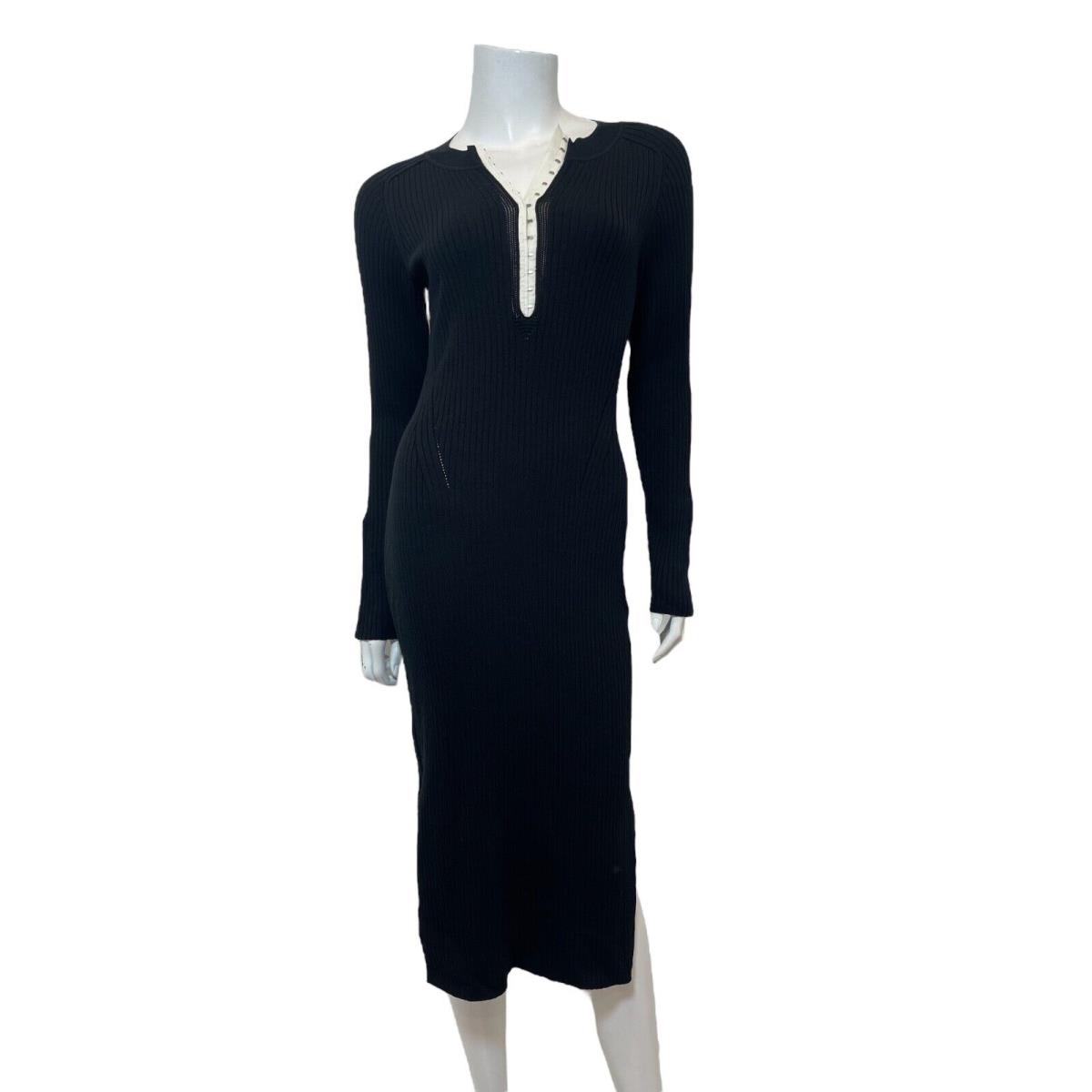 Rag Bone Brynn Rib Dress in Black Size S