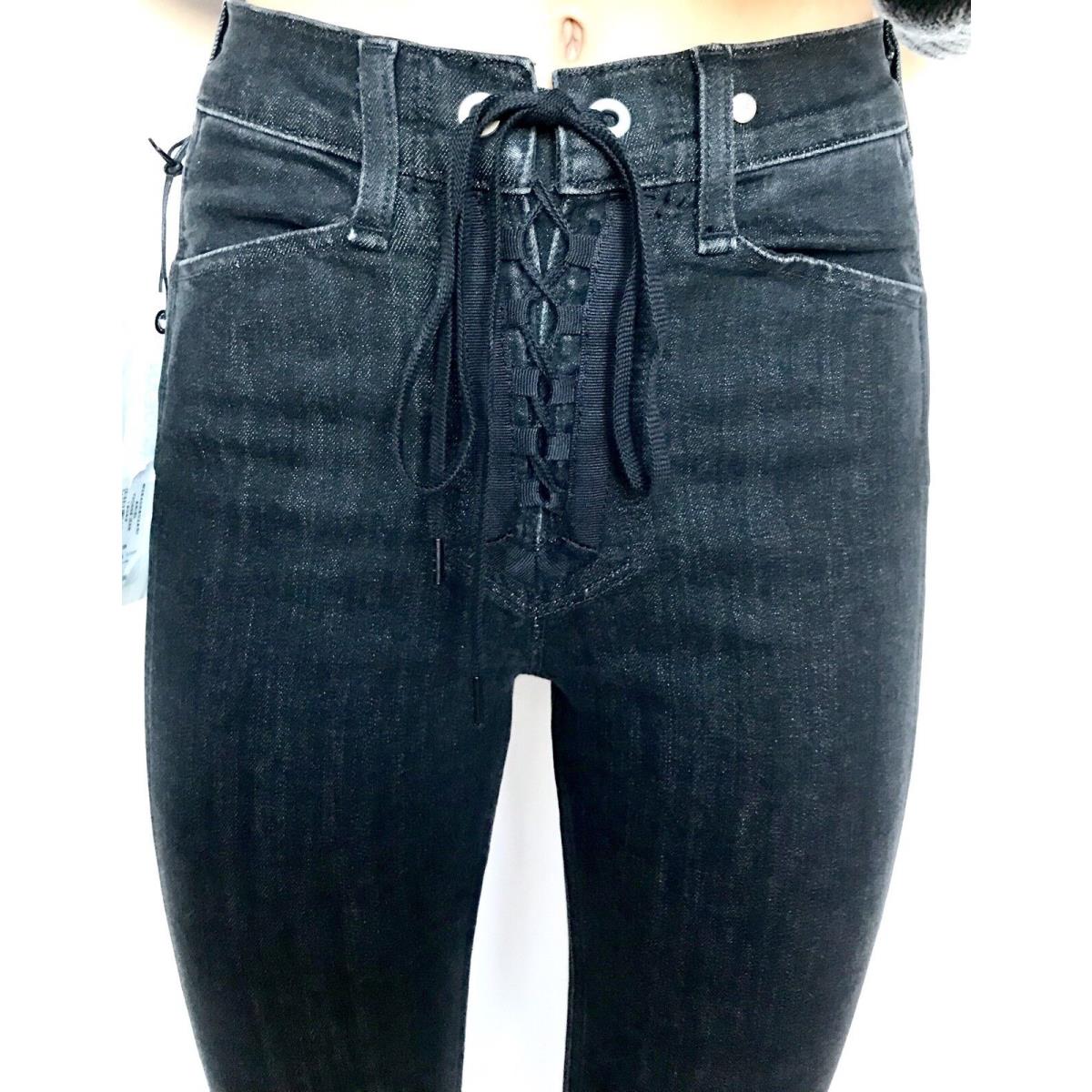 Rag Bone Ariel Yvonne Lace Up Jeans. Sz 25 Retail Price Black