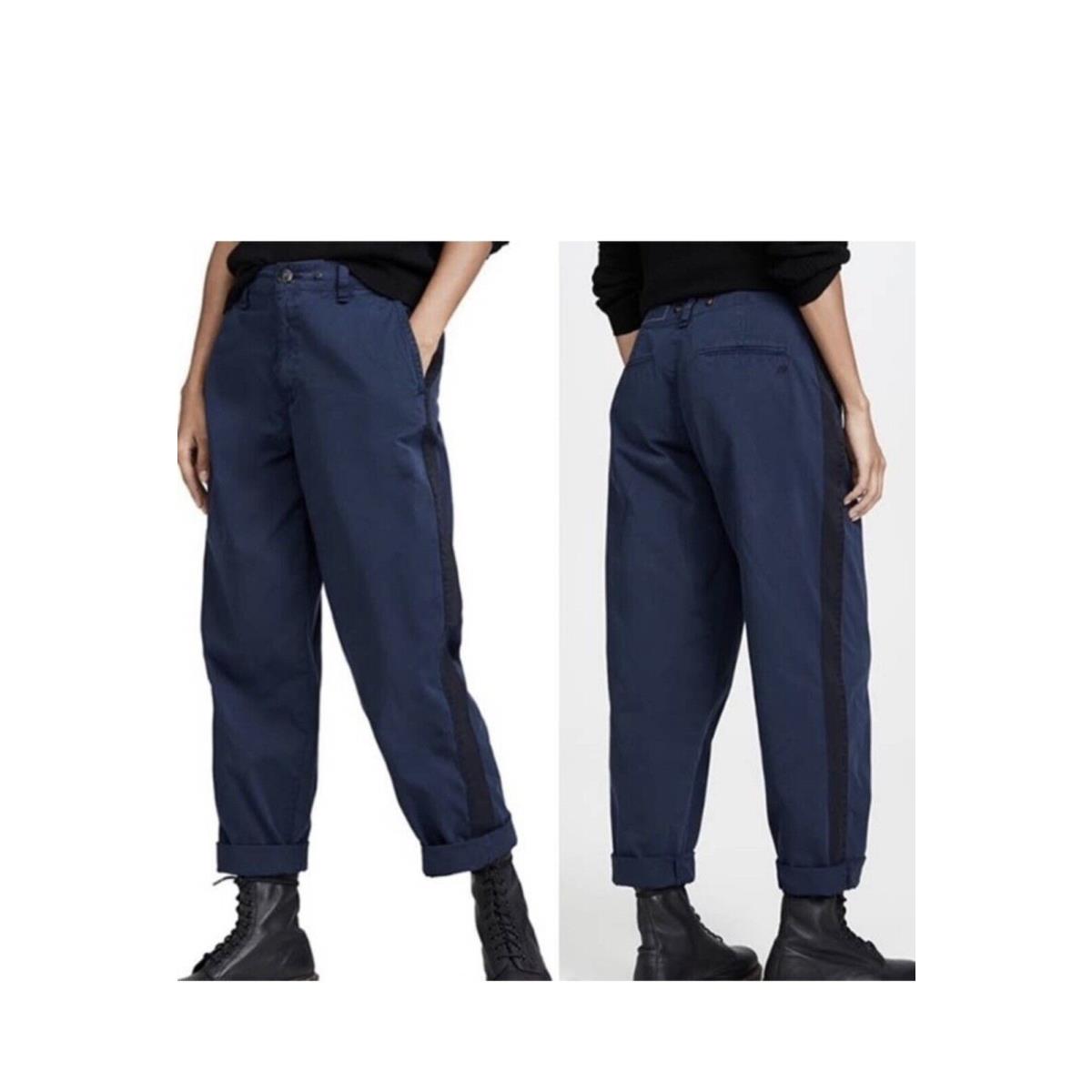 Rag Bone Workman Pant with Side Stripe In Navy/black Size:31