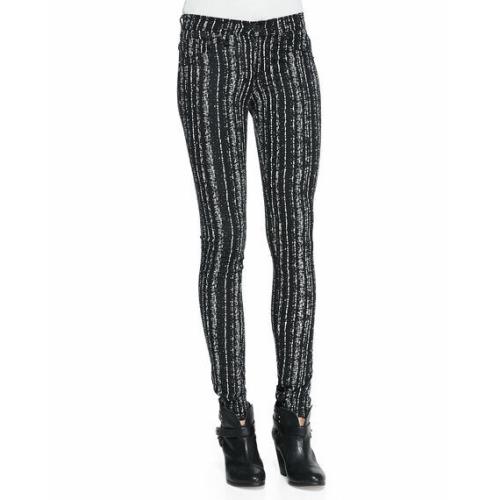 Rag Bone Barcode Women Leggings Skinny Trousers Bottoms Printed Ladies