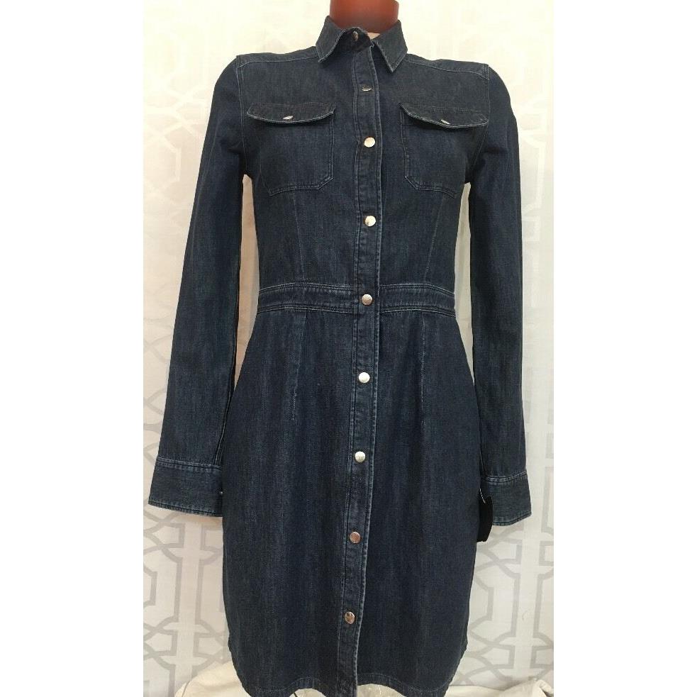 Rag Bone Denim Dress Paz Utility Snap Up Size 2