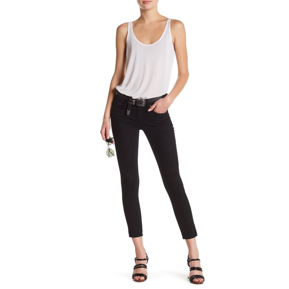 Rag Bone Liberty Capri Crop Skinny Stretch Jeans Black 30 W1526I382LIB