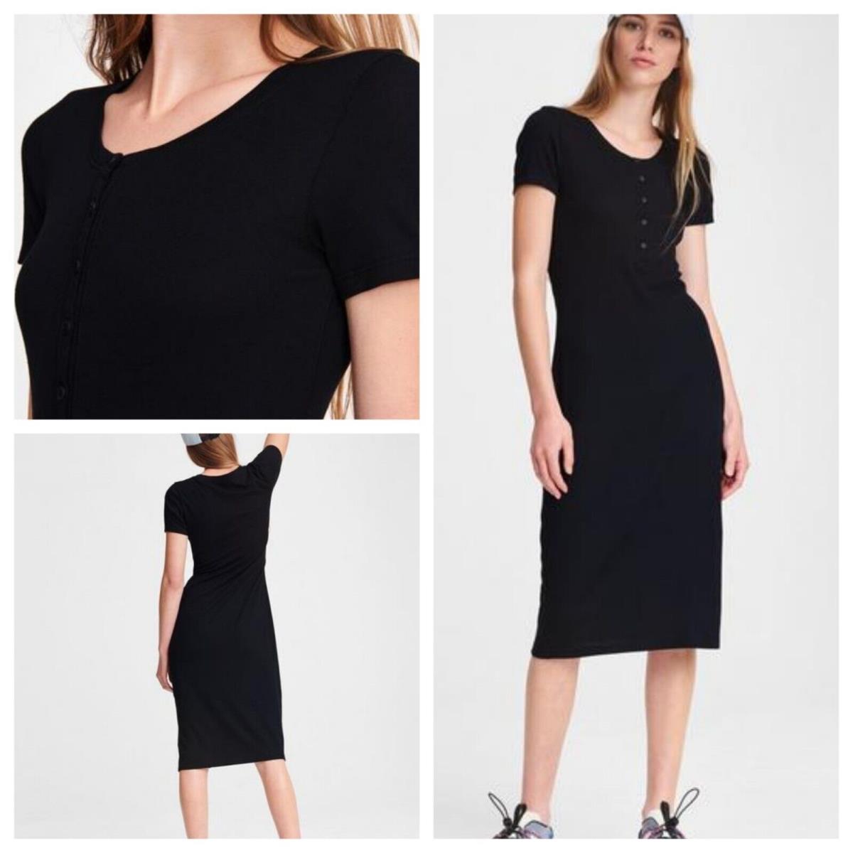 Rag Bone The Rib Midi Dress in Black Size: S