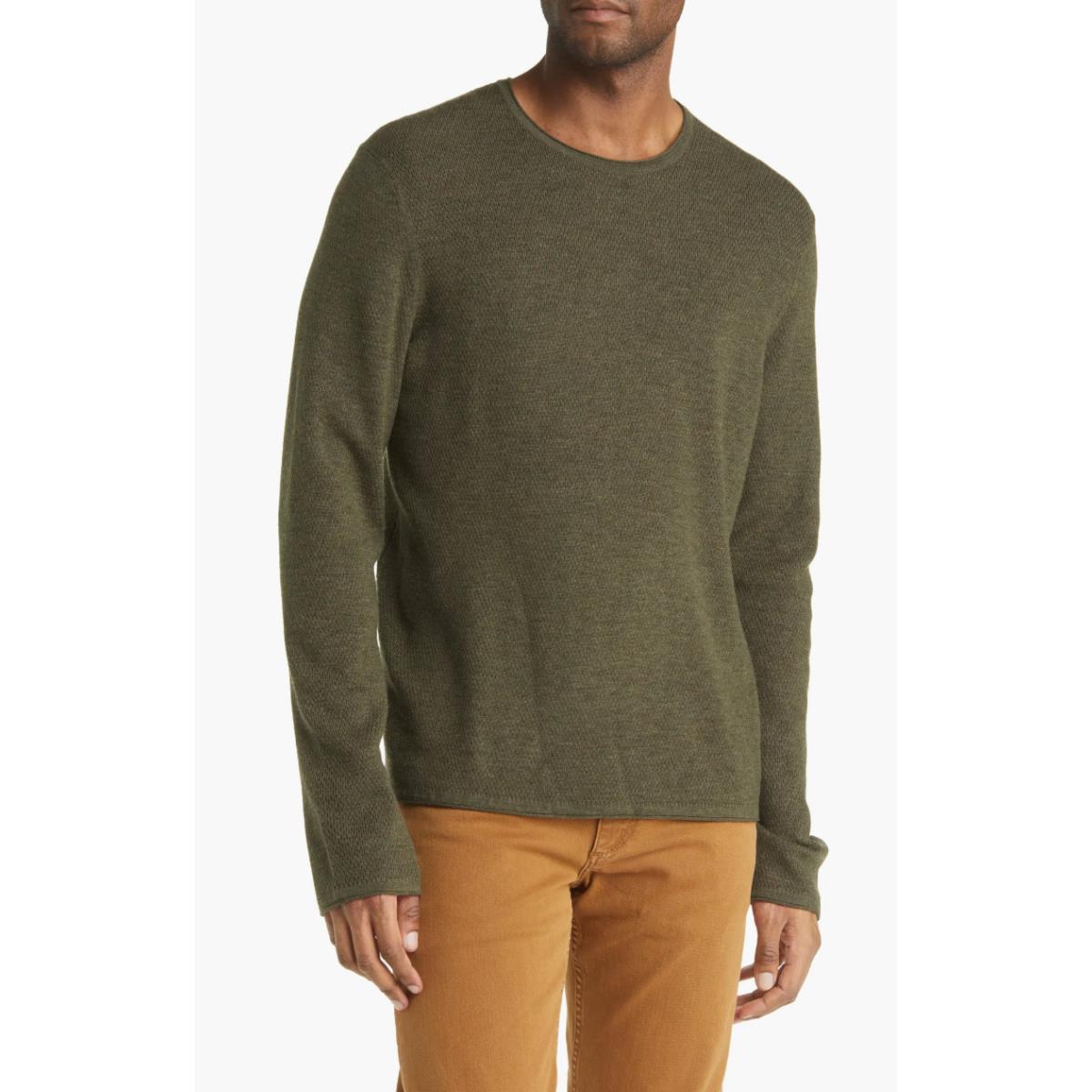 Rag Bone L52803 Mens Green Collin Wool Crewneck Sweater Size Xxl