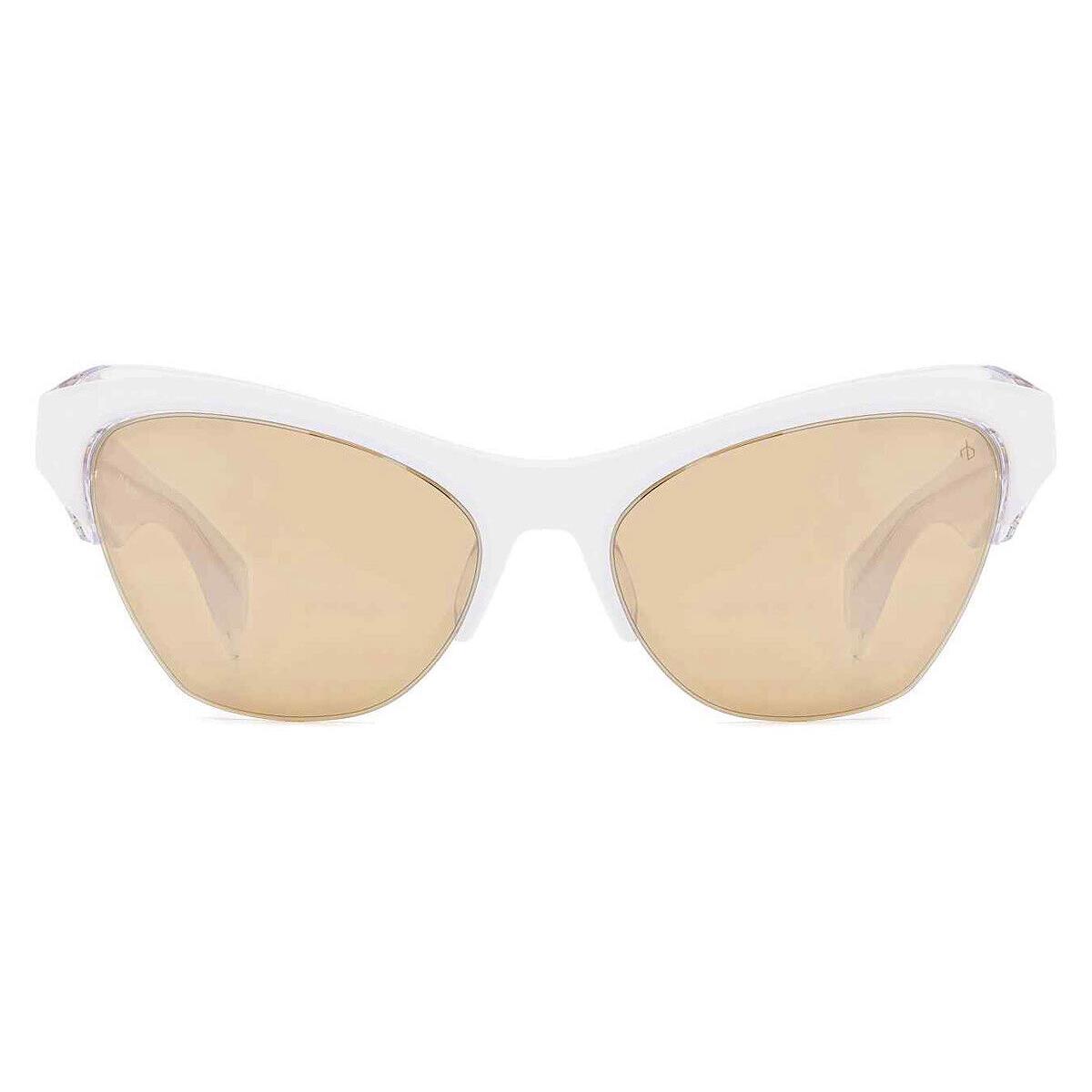 Rag Bone Rag Sunglasses White Crystal / Silver Mirrored - Frame: White Crystal / Silver Mirrored, Lens: Silver Mirrored