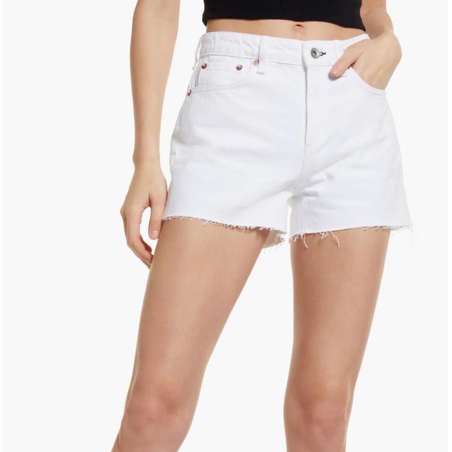 Rag Bone L124715 Dre Low Rise Jean Shorts White Women`s Size 29