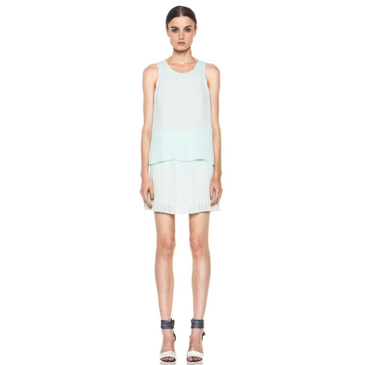 Rag Bone Mint Violette Pleated Dress Women`s Size 2