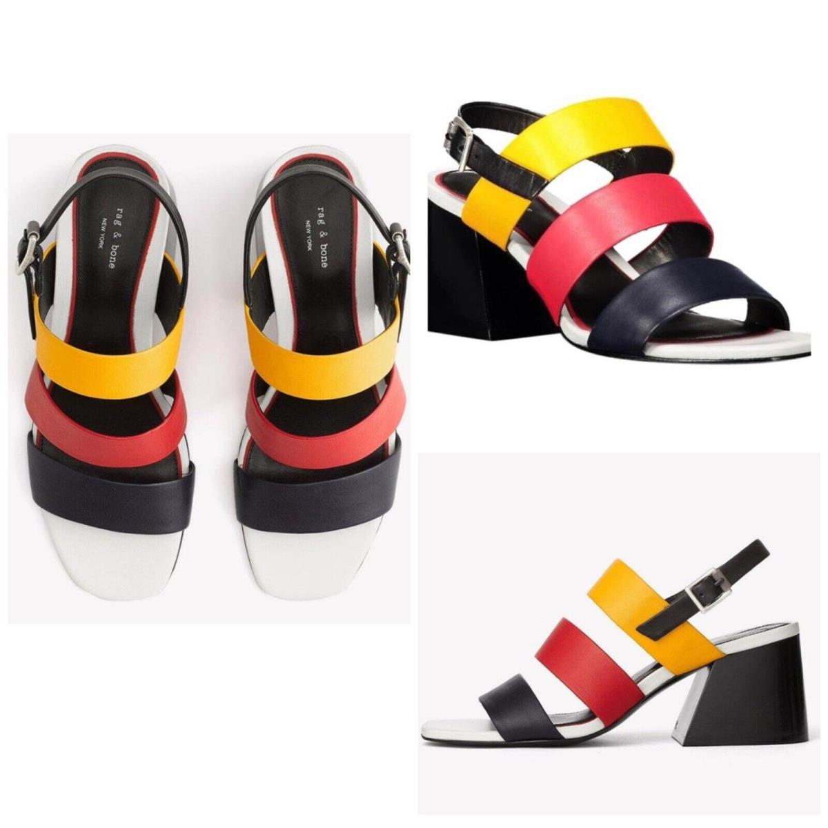 Rag Bone Reese Heel Sandal In Red Multi Size: 39.5 US 9.5