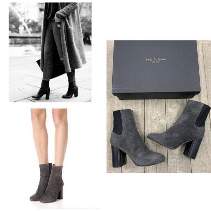 Rag Bone Agnes Suede Leather Boots In Asphlt Suede Size: 35 US 5