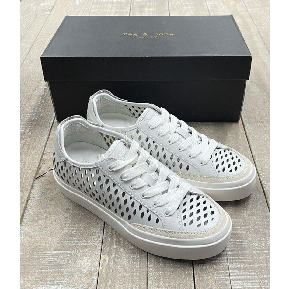 Rag Bone RB Army Low Perforated Sneakers In White Size:35 US 5