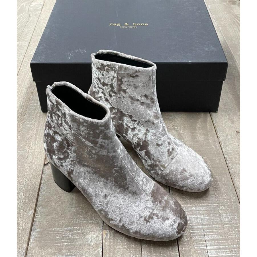 Rag Bone Drea Boot Dove Velvet Grey Size: 36.5 US 6.5