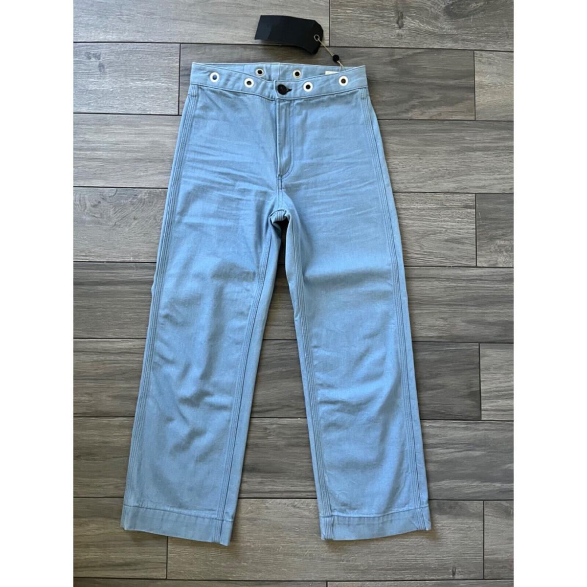 Rag Bone Powder Blue RBW18 High Waist Grommet Cropped Jeans 25