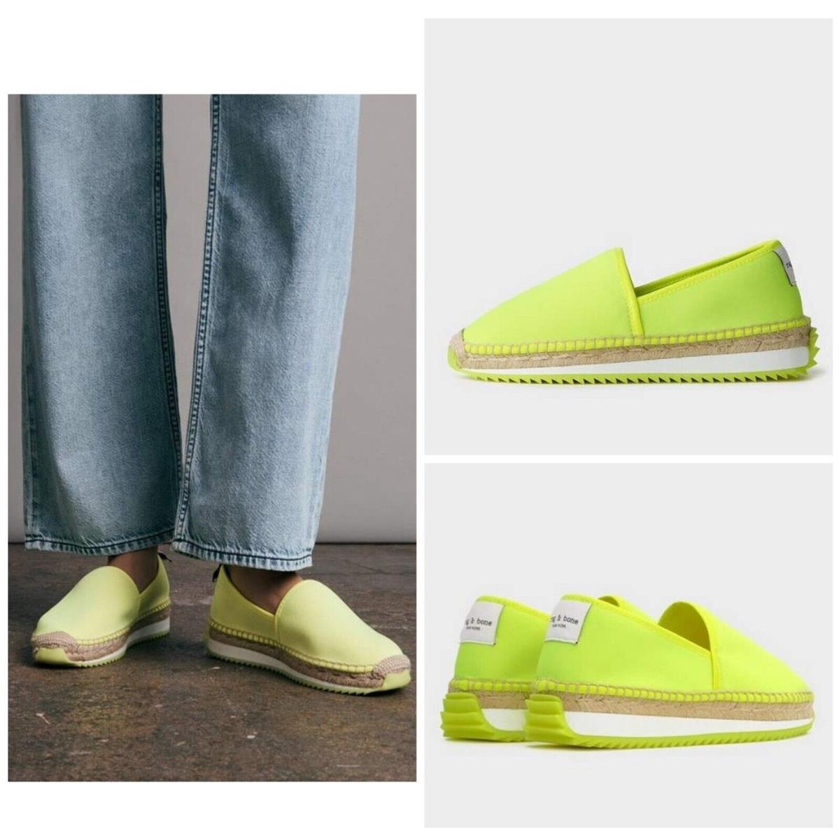 Rag Bone RB Espadrille Runner In Fluorescent Yellow Size: 36 US 6