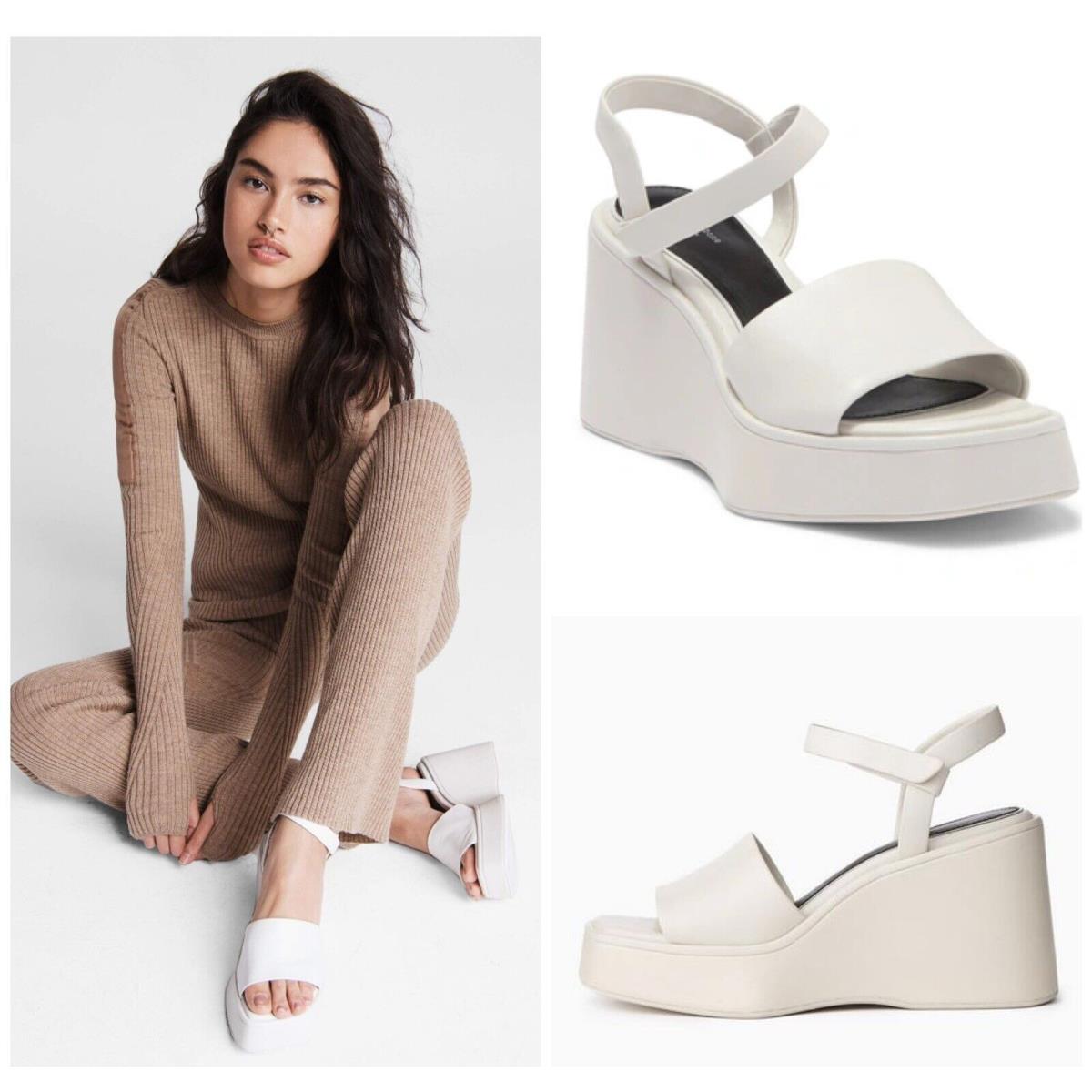 Rag Bone Byron Platform Wedge Sandal In Antq White Size:37 US 7