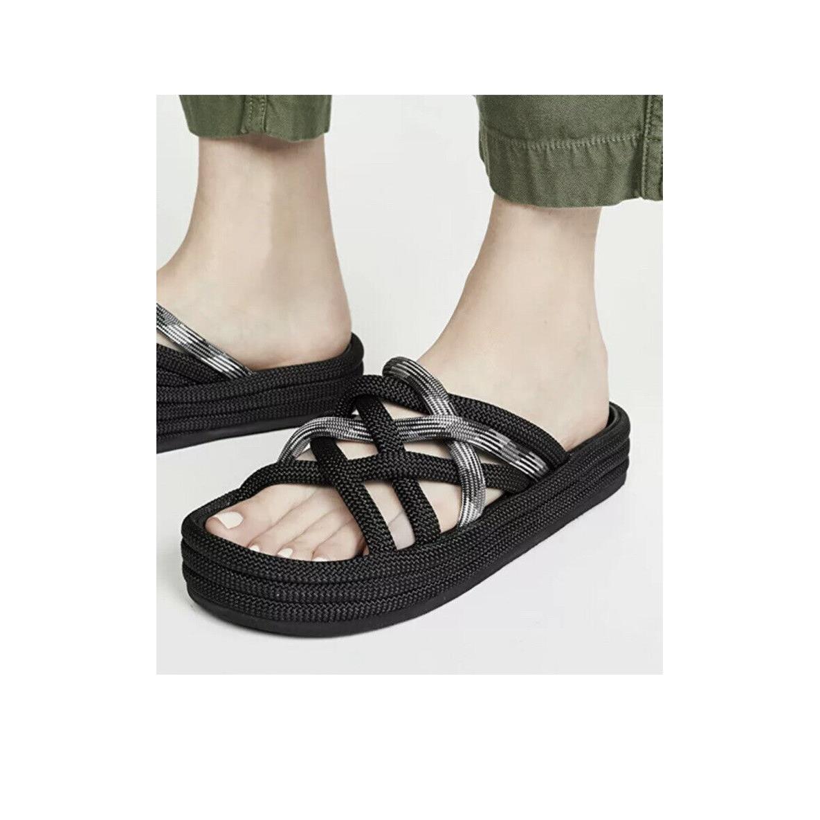 Rag Bone Kris Rope Espadrille Slide Sandals Size 9 39 Black