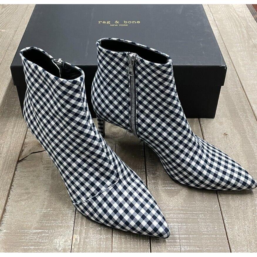 Rag Bone Beha Booties In Navy Gingham Size: 35 US 5