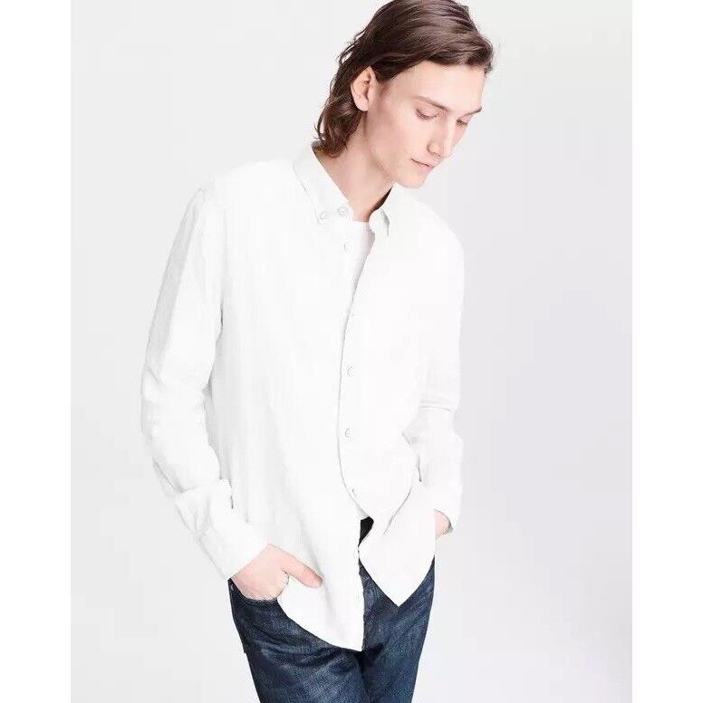 Rag Bone Fit 2 Tomlin Linen Button Down Shirt In Marshmallow Size:xs