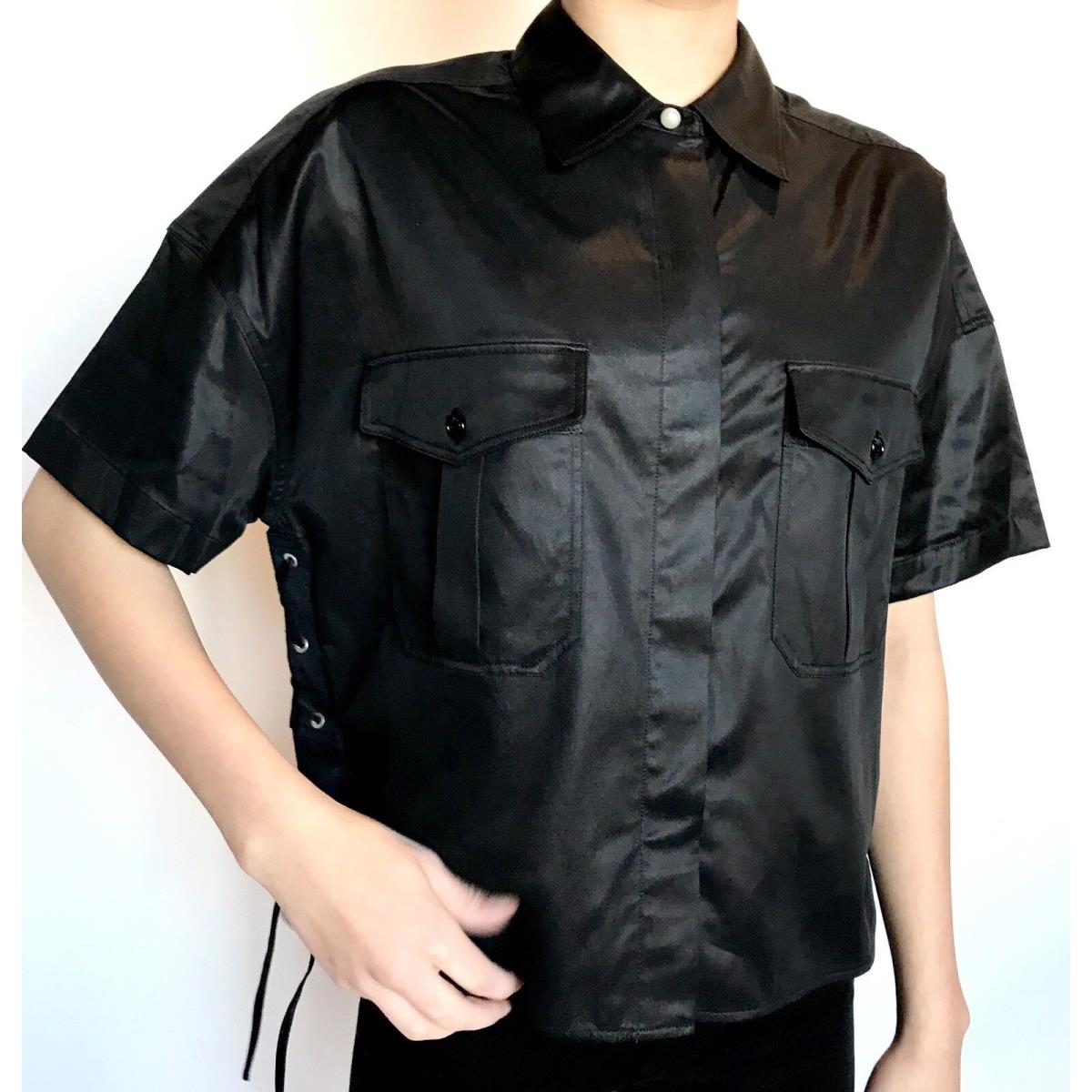 Rag and Bone Black Lace Up Side Mason Shirt. Size XS Retail Price