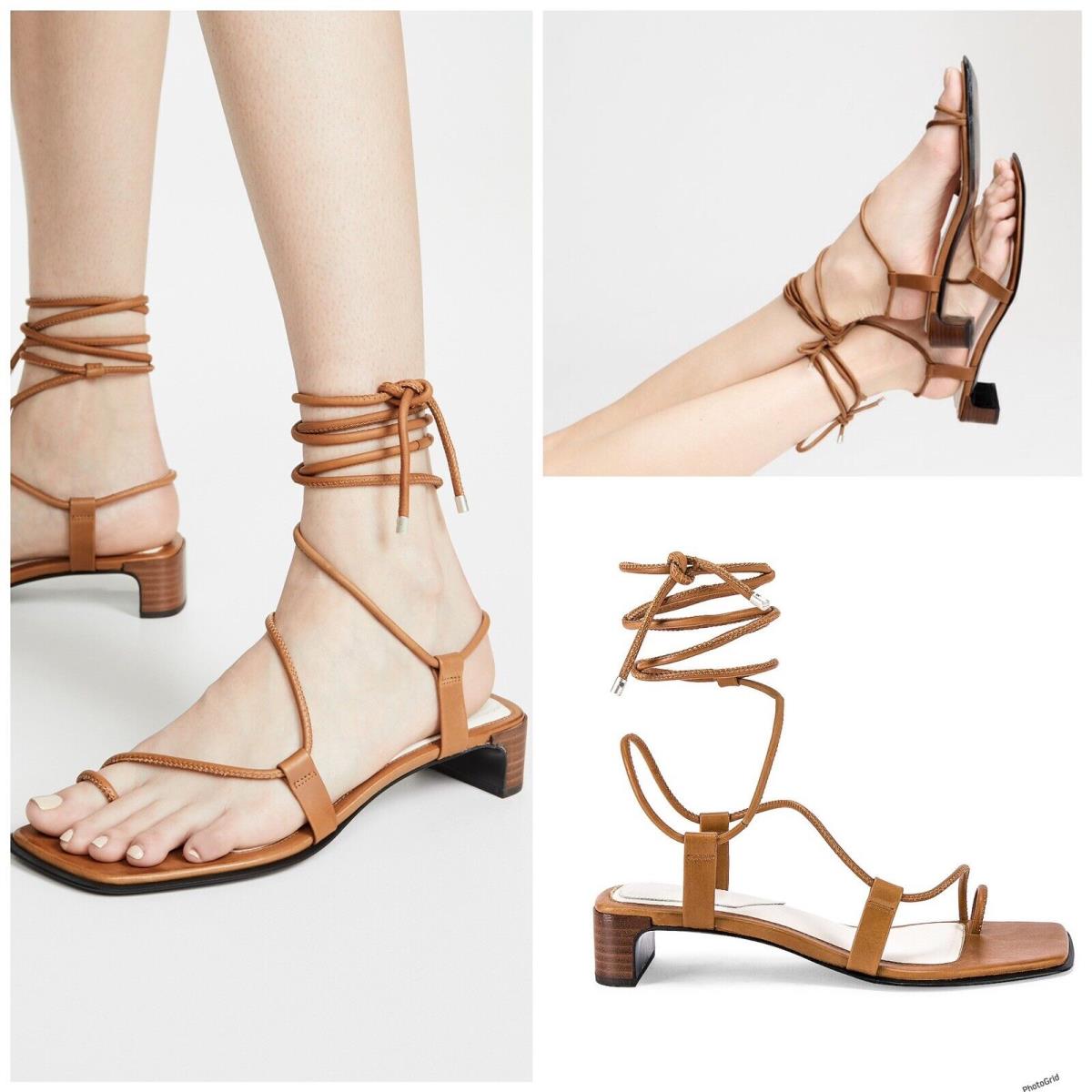 Rag Bone Cindy Leather Tie Heel Sandal In Tan Size: 36 US 6