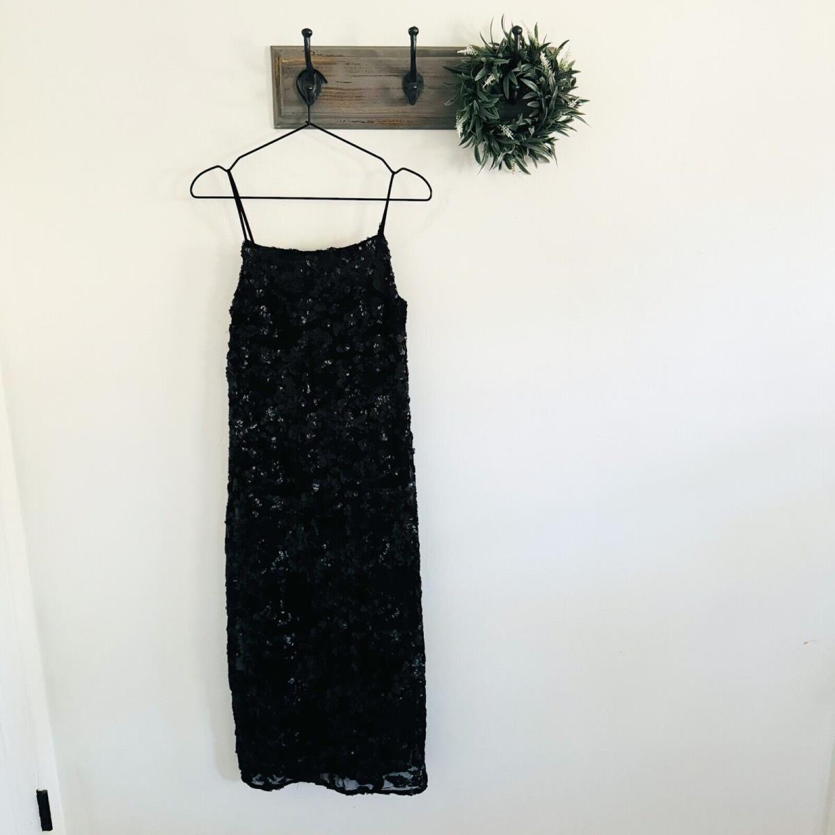 Rag Bone Black Sequin Jolene Slip Dress 00