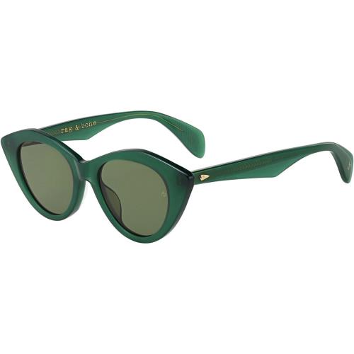 Rag Bone 1028 Women`s Cat Eye Sunglasses in Crystal Green Gold/olive Green 49 mm