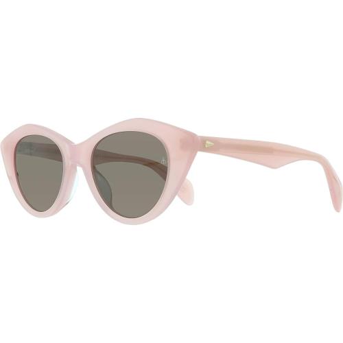 Rag Bone 1028 Womens Cat Eye Designer Sunglasses in Crystal Pink/dark Grey 49 mm