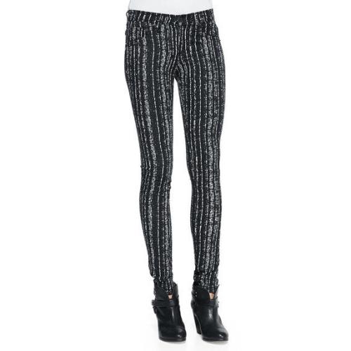 Rag Bone Barcode Womens Leggings Polka Dot Skinny Stretchy Pants Full Size 24