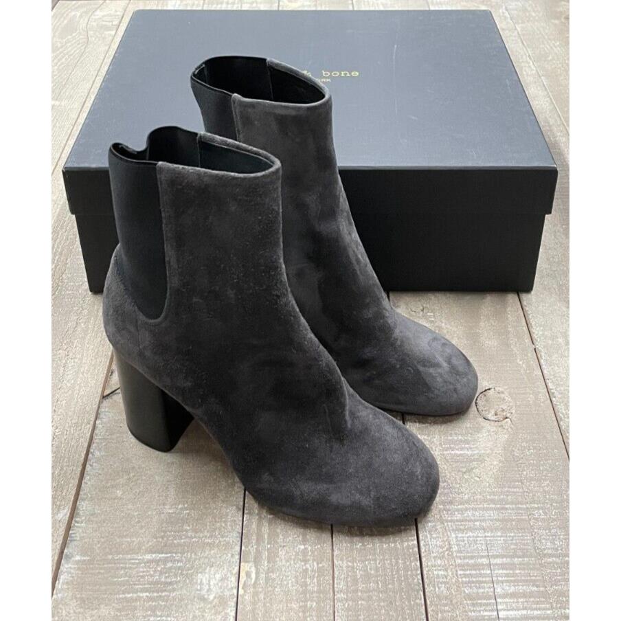 Rag Bone Agnes Suede Leather Boots In Grey Size: 36 US 6