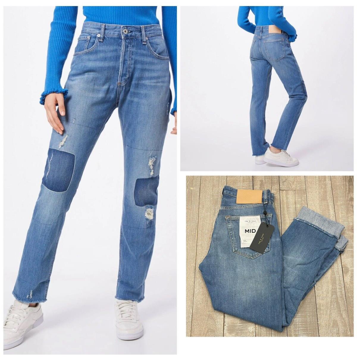 Rag Bone Rosa Mid Rise Boyfriend Jeans In Ito Size:27