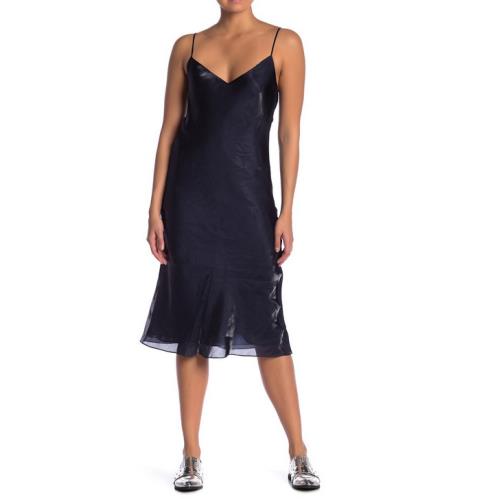 Rag Bone Astrid Slip Dress Iridescent Navy 10