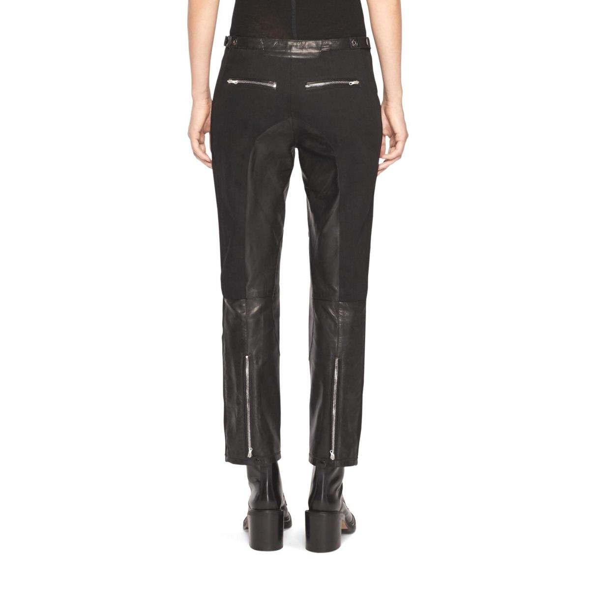 Rag and Bone Black Ash Crop Straight Pants Denim W/leather Details sz.4